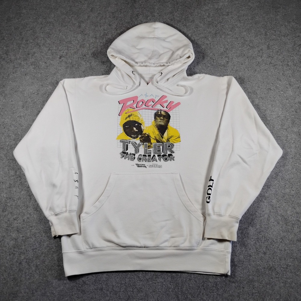 GOLF WANG‎ ASAP Rocky Tyler The Creator Tour Hoodie Mens M White Graphic